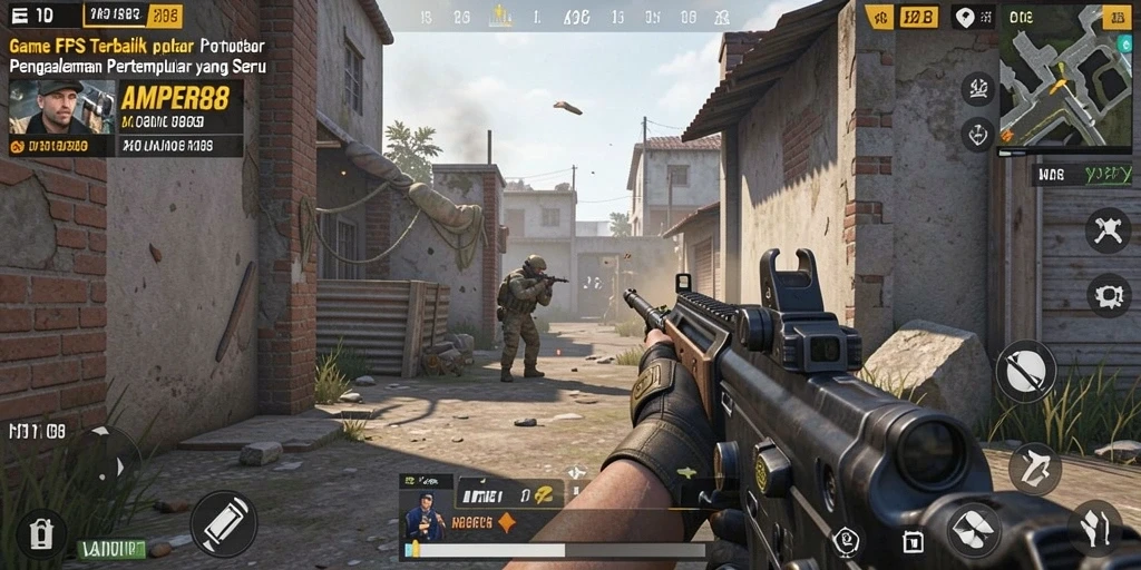 Tampilan gameplay AMPER88 yang intens dan mendebarkan.