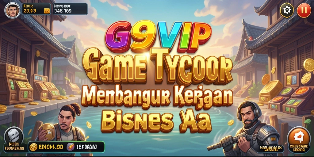 Tampilan gameplay G9VIP yang menarik dan penuh strategi bisnis.