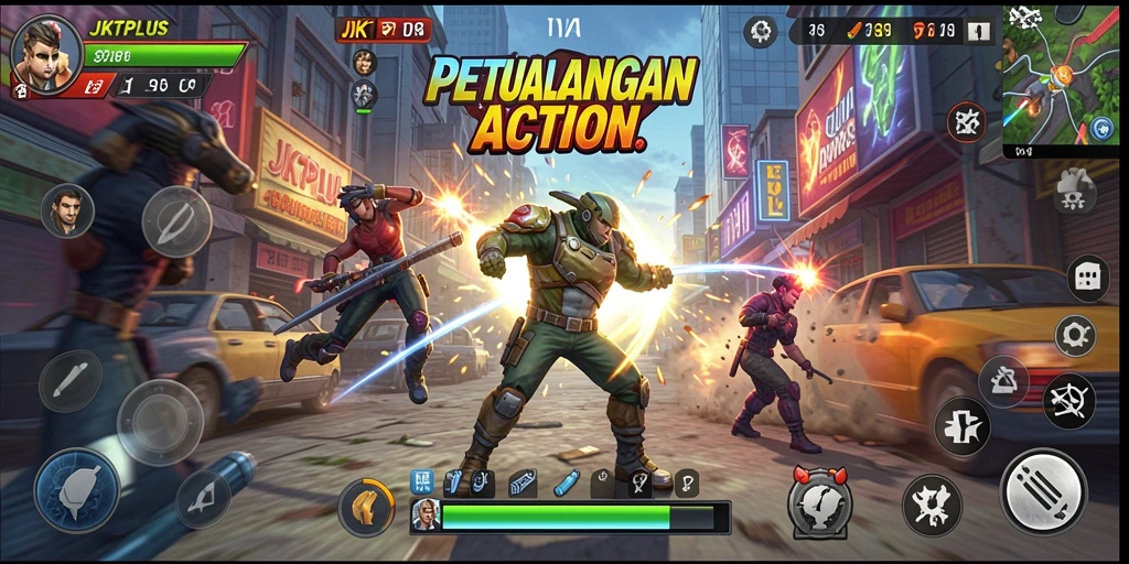 Tampilan gameplay action seru di JKTPLUS.