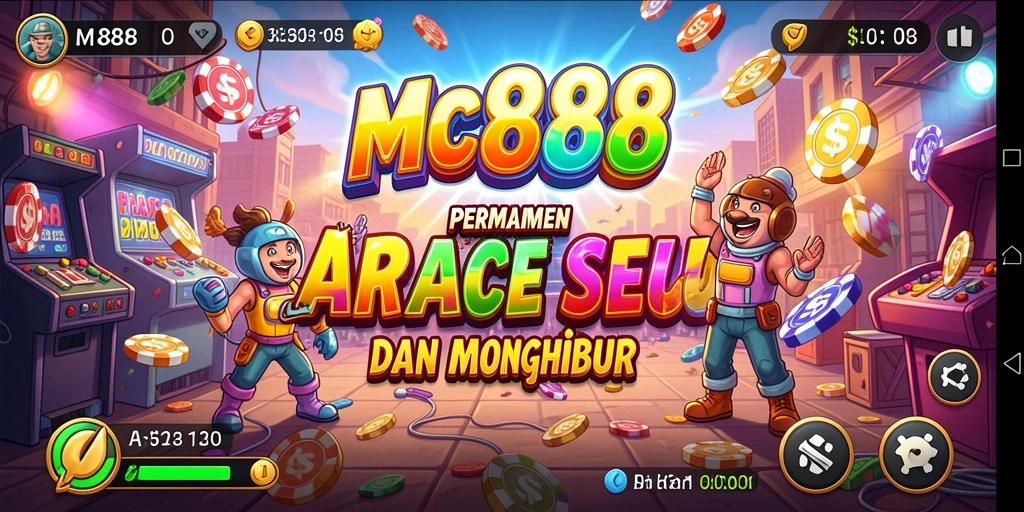 Screenshot utama MC888 menampilkan aksi gameplay Arcade yang seru.