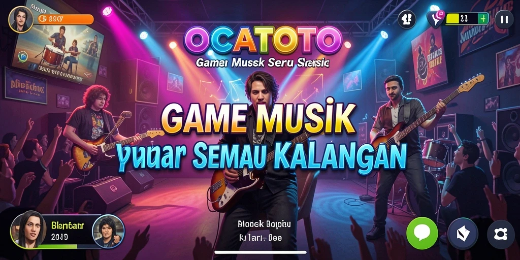 Tampilan gameplay OCATOTO dengan berbagai fitur musik interaktif.