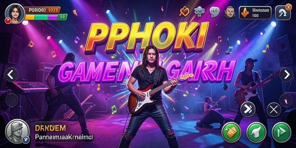 Screenshot gameplay PPHOKI yang penuh energi dan interaksi musik.