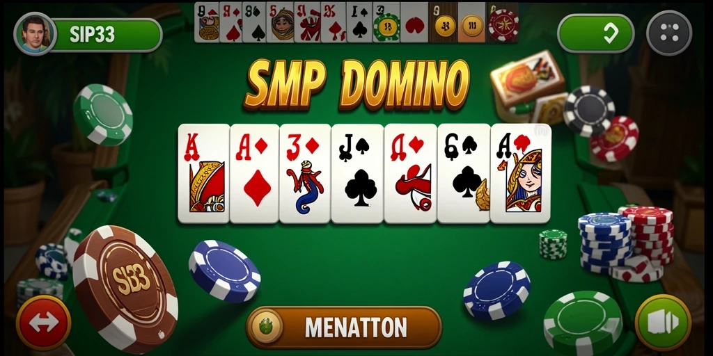 Tampilan gameplay SIP33 yang menarik dan interaktif dalam permainan Domino.