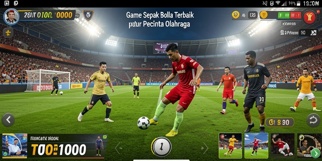 Tampilan gameplay menegangkan dalam TOTO1000 dengan aksi sepak bola nyata.