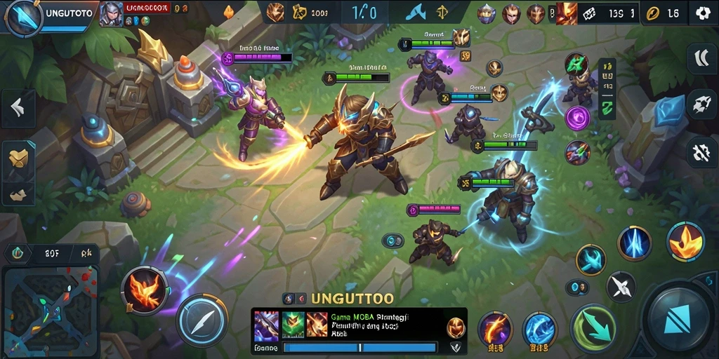 Tampilan gameplay MOBA yang mendebarkan di UNGUTOTO.